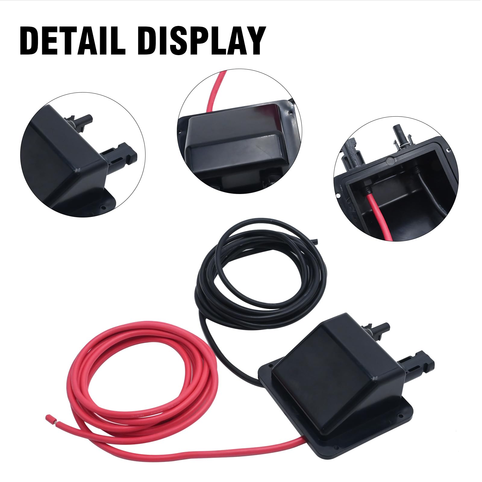 Snapklik.com : Black Solar Cable Entry Gland Box, 10FT 10AWG Soft Solar ...