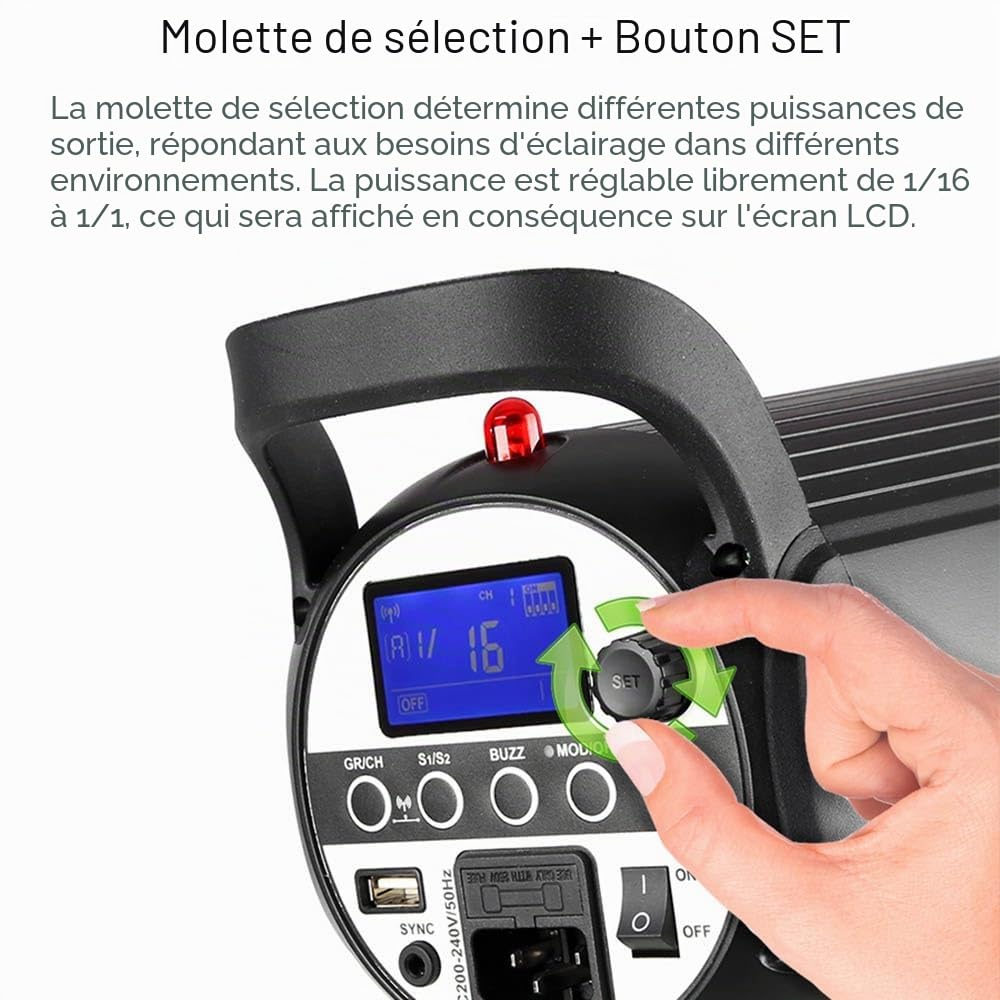 Godox SK400II 400Ws GN65 Flash Studio Professionnel avec système X sans Fil intégré 2,4 G Creative Shooting SK400 Mise à Niveau(Lampe Simple SK400II)