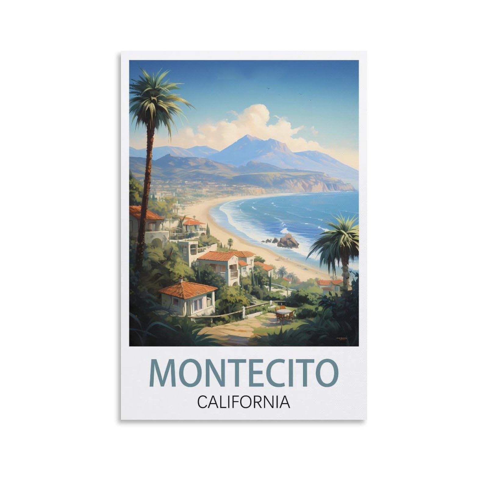 Metal Bar Signs Vintage Travel Tin Signs Metal Poster Wall Decor Office Cafe Bathroom Badroom Montecito California Posters 30x30cm