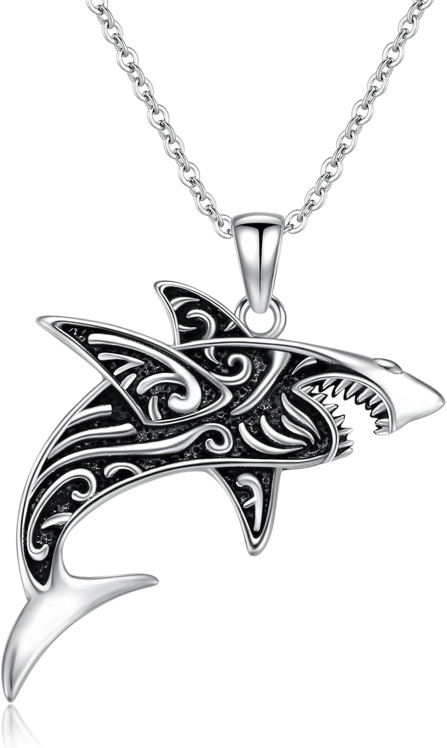 Shark/Lion/Turtle Necklace Sterling Silver Animal Pendant Animal Jewelry Gifts for Women Men