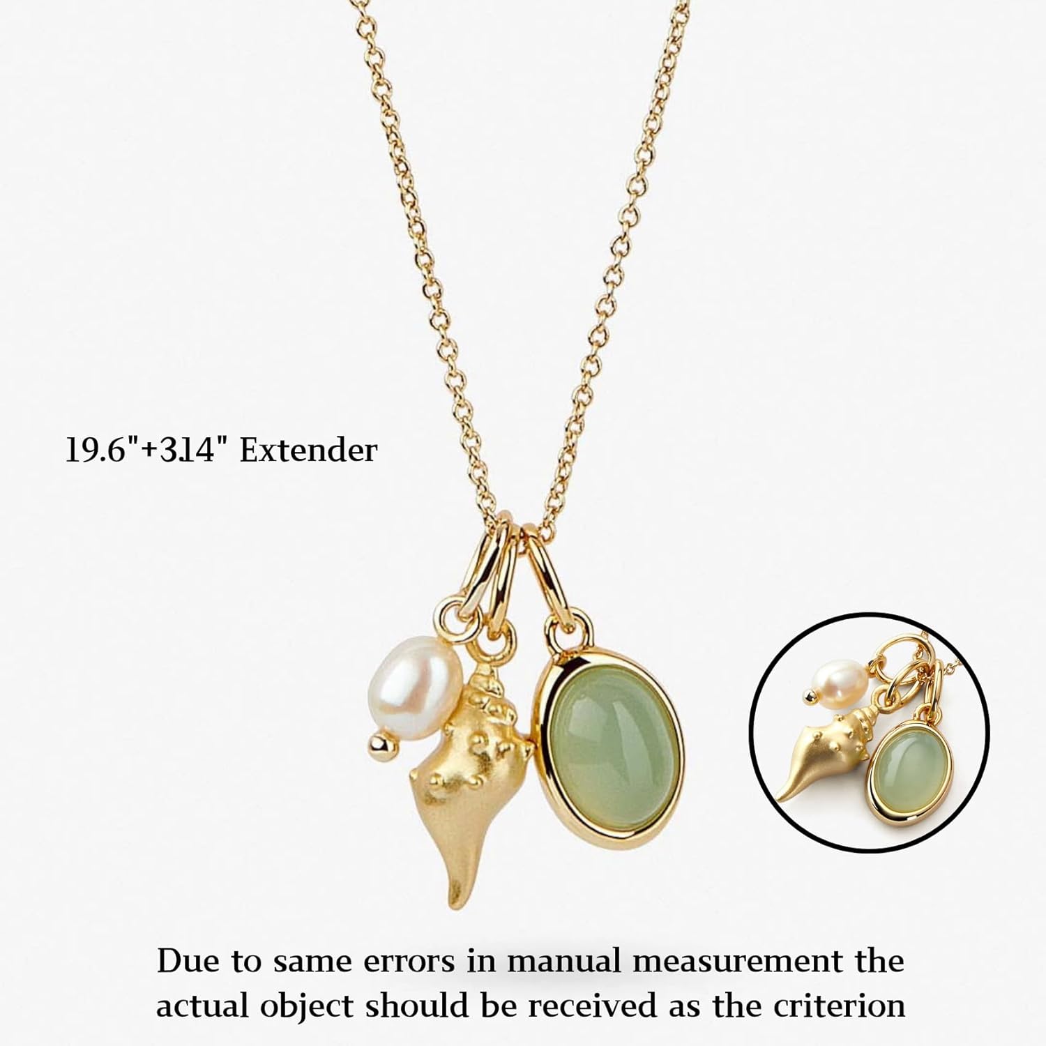 Adjustable Pearl Necklaces 14k Gold Plated Necklace Natural Pearl Shell Necklace Waterproof Pendant Jewelry for Women and Gift - Image 5