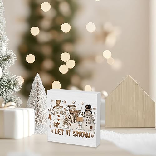 Miniatura 5 de Letrero de muñeco de nieve, decoración de Navidad, corona de invierno, decoración de muñeco de nieve para el hogar, oficina, escritorio, mesa,