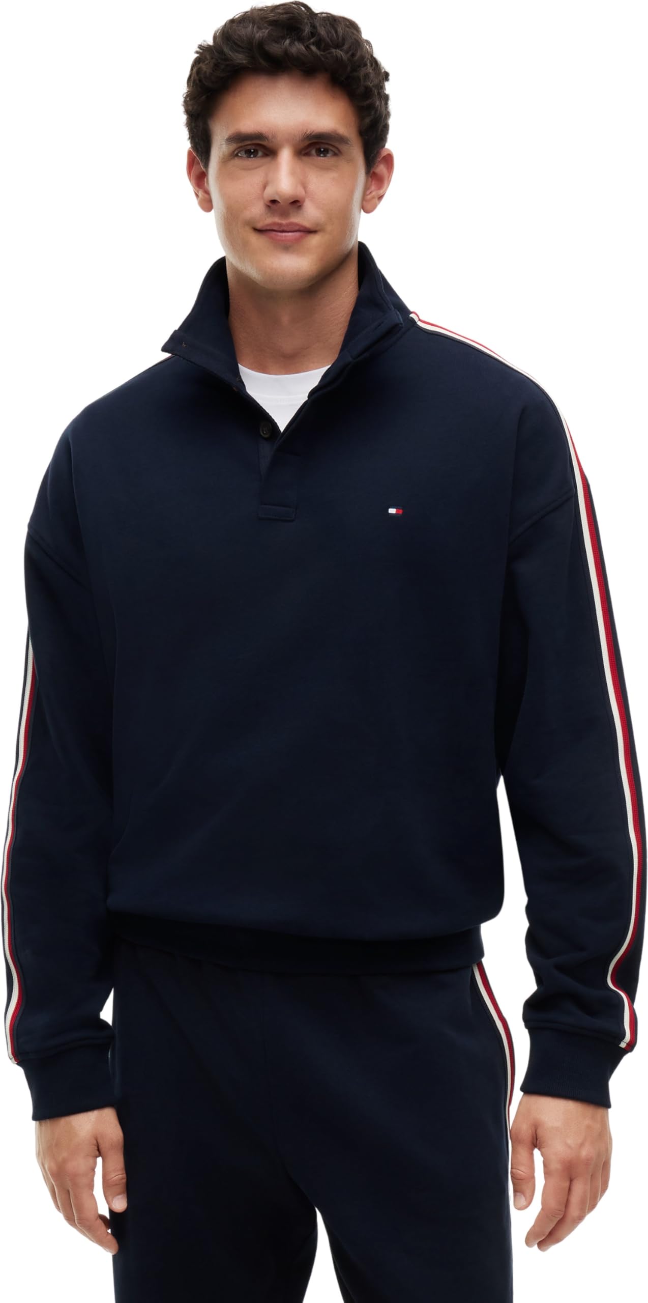 Tommy Hilfiger Men's Half Button Down Um0um03942 L/S Sweatshirt (pack of 1)