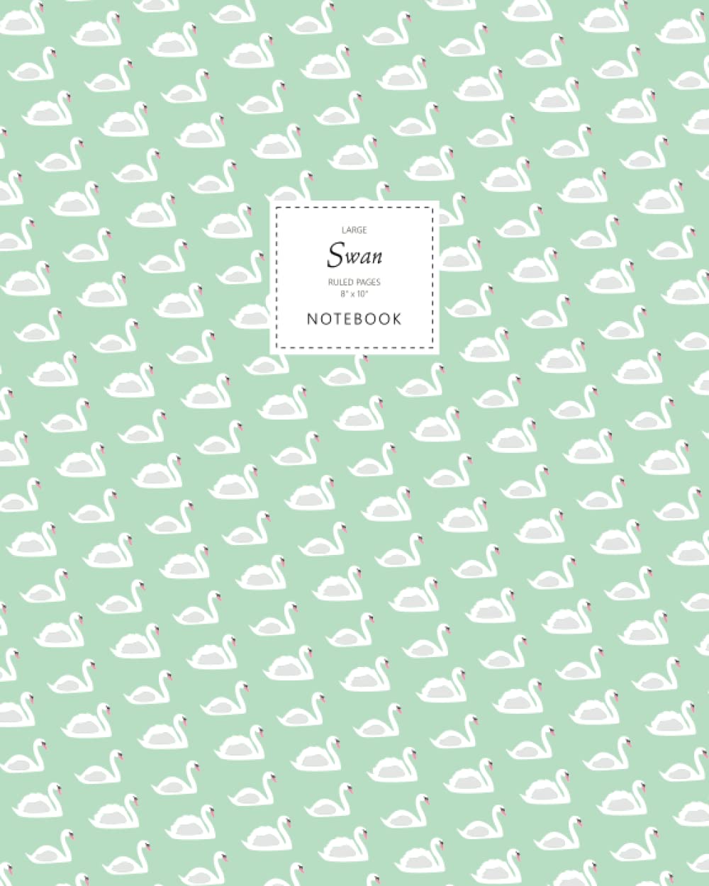 Swan Notebook - Ruled Pages - 8x10 - Large (Pastel Green)