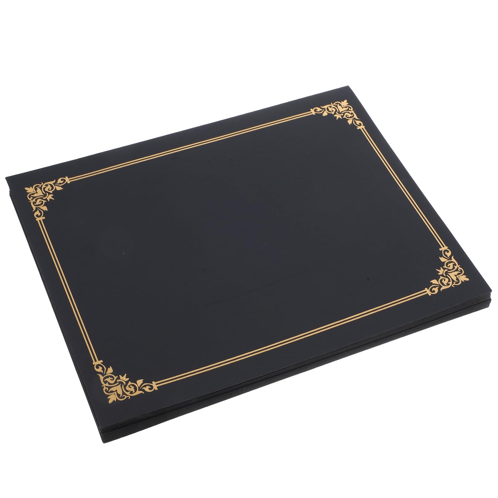 Couverture 10 Pièces en Papier Noir de Certificat pour Présentation