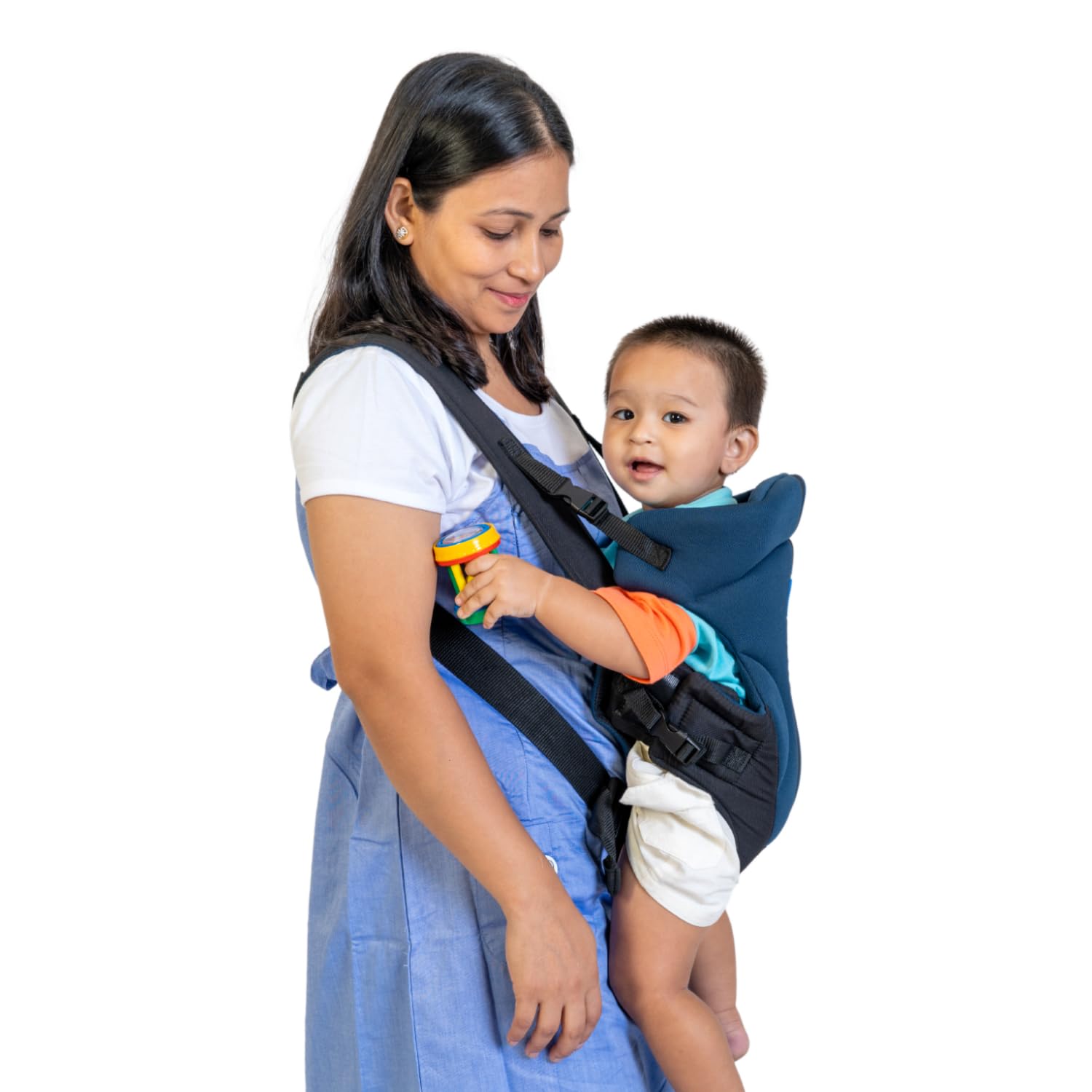 Mee Mee Comfy New Born Baby Carrier With 4 Baby carrying Modes Lightweight & Adjustable | Neck Support Baby Sling Carrier with Padded waist Support and shoulder support straps | safety buckle for 0 to 2 Years (Navy Blue)-image-17