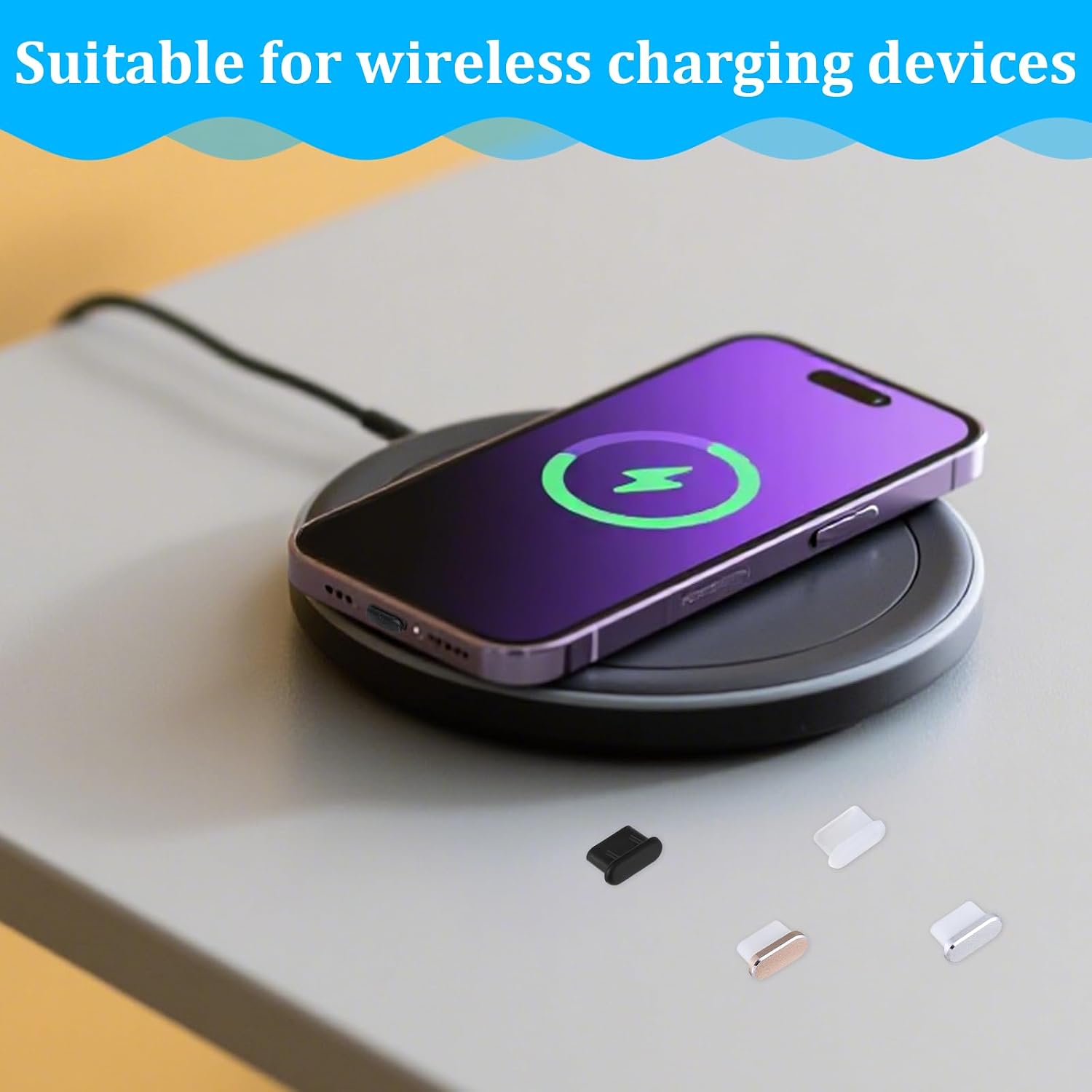 12 Pack USB C Dust Cover Plugs, Type C Charging Port Protector Cap 6 Aluminum + 6 Silicone for All USB-C Devices