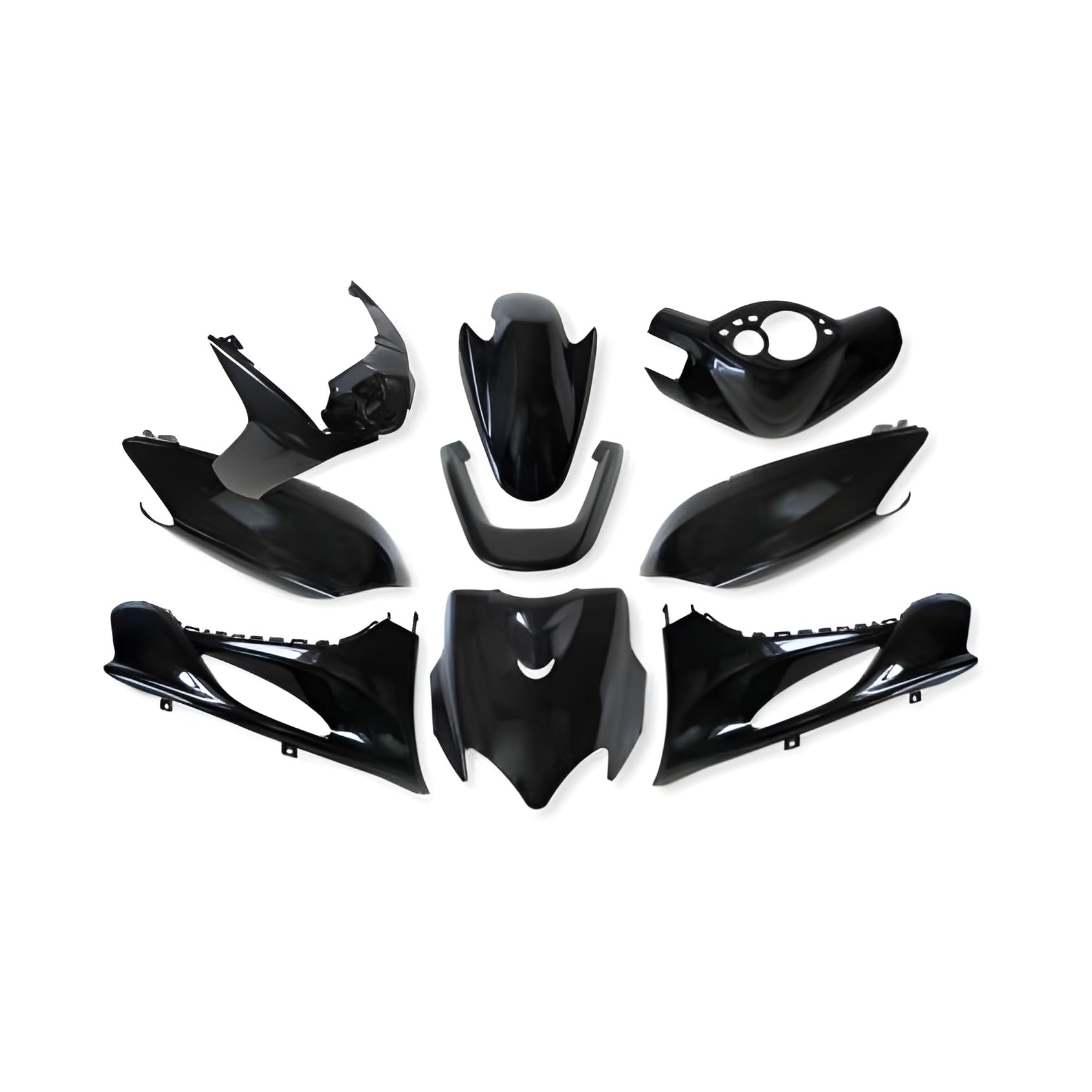 Canaletas Styl epro Completo, de 9 Piezas para Yamaha Jog R Negro Metalizado