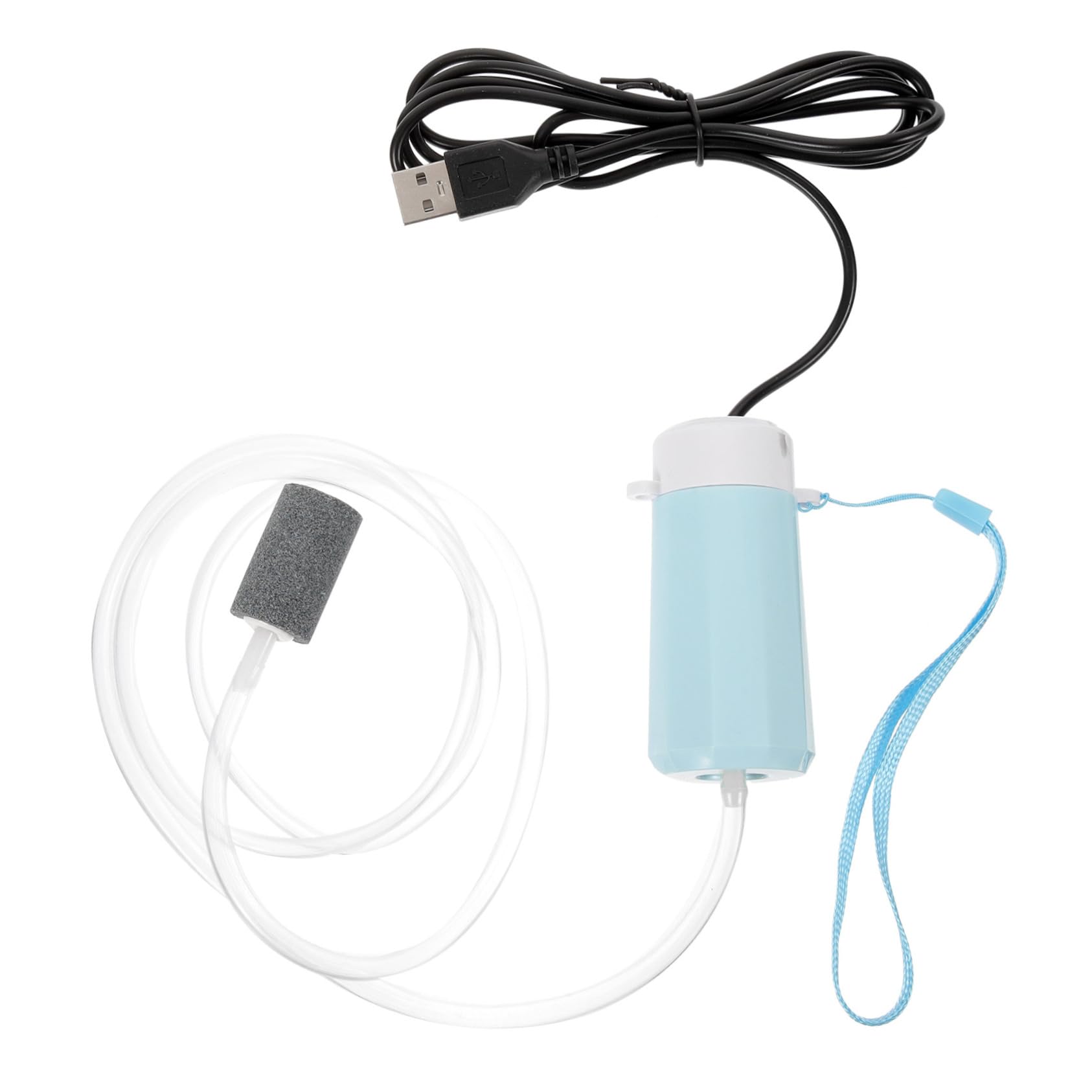 Kisangel USB-Sauerstoffpumpe USB Sauerstoffpumpe Tragbare Sauerstoffpumpe Kompakte Sauerstoffpumpe USB Luftpumpe Aquarium Wasserflasche Tank Aquariumbelüfter USB-Belüfter Abs Sky-Blue