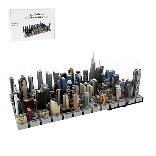 GoAssemb Broadway Theatre District Building Block Set 6086 PCS, 1/800 Scale New York Skyline Model - Advanced DIY Project for Adult Fans, Unique Home & Office Display