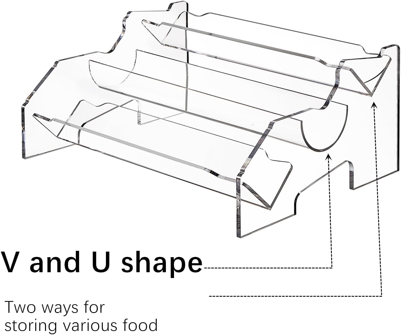 Yopay 3 Tier Acrylic Cracker Trays for Serving, Clear Macaron Display Tray, 11 Inch Biscuit Cracker Holder Stand for Wedding Home Party Events - Image 3