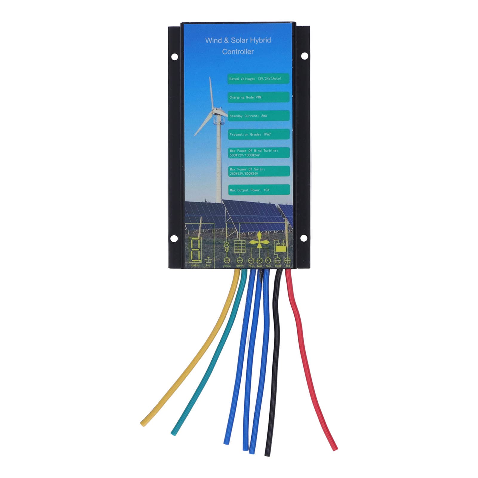 Progettazione durevole efficiente del regolatore ibrido solare solare della tassa per i sistemi di energia rinnovabile 12V 24V