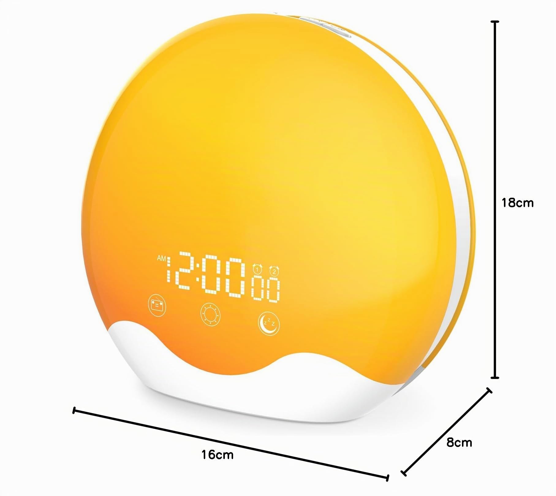 Lichtwecker,Tageslichtwecker Doppelalarme,Sunrise Licht Wecker mit Sonnenaufgang Sonnenuntergang Simulation,Wake Up Light Wecker Licht mit 5 Alarmton FM Snooze,Nachttischlampe für Kinder