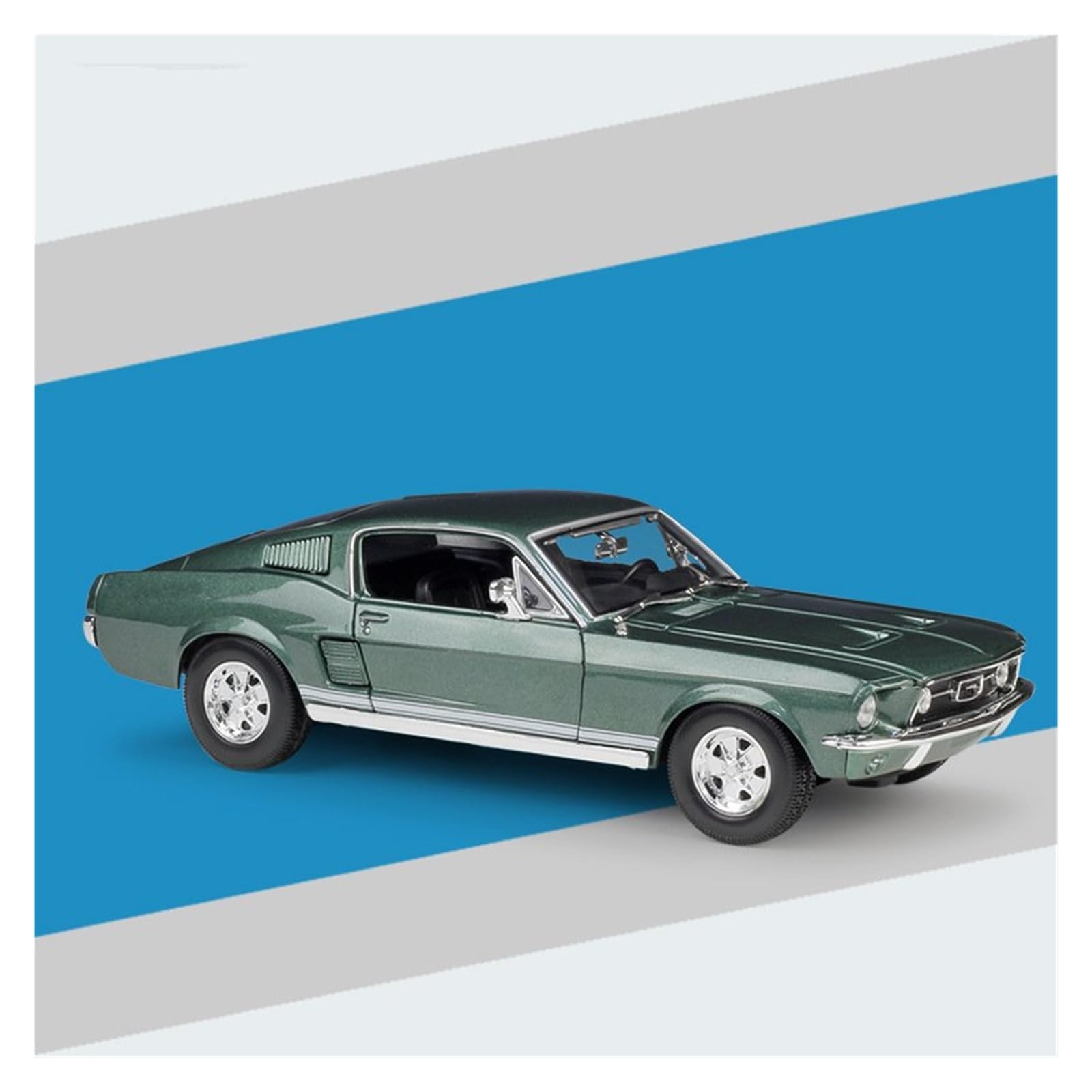 AUDSNI Die-Cast Diecast Car Model 1:18 For Mustang For GTA For Fastback 1967 Car Alloy Model Diecasts Vehicles(Green)