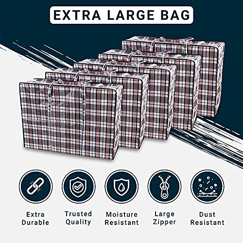 Zuvo Large Laundry Bags with Zip (5-Pack) - Waterproof, Durable, Reusable Storage Solution for Packing, Better than Moving Boxes, 60x50x25 cm - Image 5