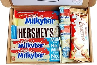 White Chocolate Gift Box | Milkybar Hersheys Selection Box | White Chocolate Kinder Bueno | White Chocolate Hamper | Perfect for a White Chocolate Lover