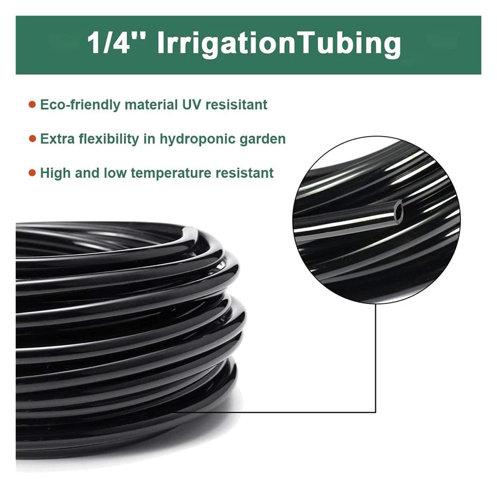 Tubo de microirrigación de PVC de 4/7 mm for sistema de goteo de jardín | Tubería de microirrigación for sistemas de riego de bonsáis en invernaderos.(60M)