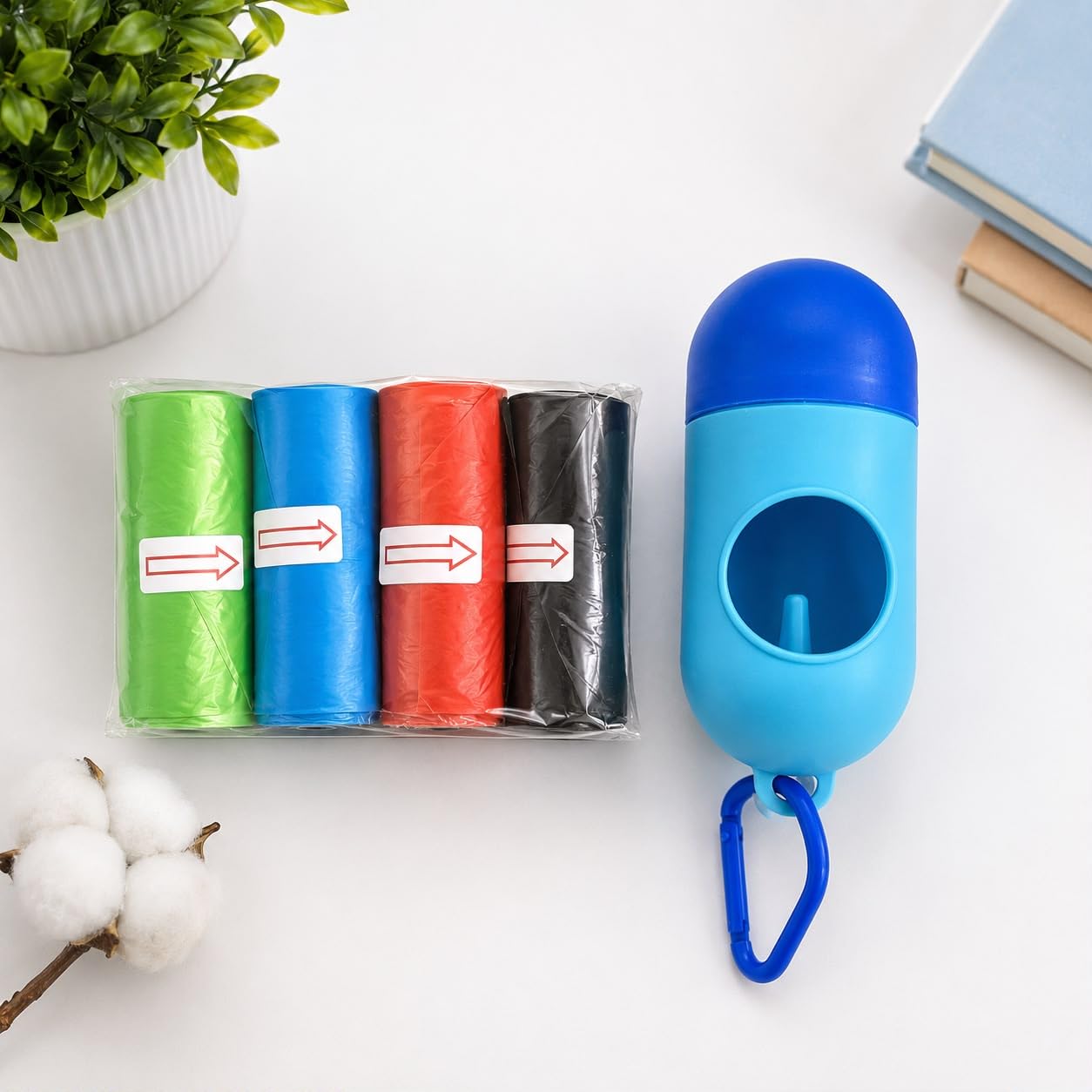 Baby Diaper Disposal Bags with Portable Dispenser Case & 8 Multicolor Refill Rolls (15 Bags Each) | Odor-Control Garbage Bags for Used Diapers, Baby Travel, Stroller & Nursery Essentials (Blue)-image-47