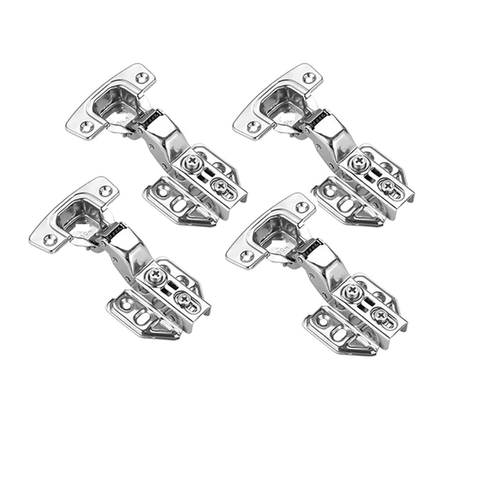 Cbtyacvlp Inset 8Pcs Stainless Steel Cabinet Door Hinge With Hydraulic Buffer Soft Close Mechanism And Mounting Screws For Wardrobe(Inset 8Pcs)