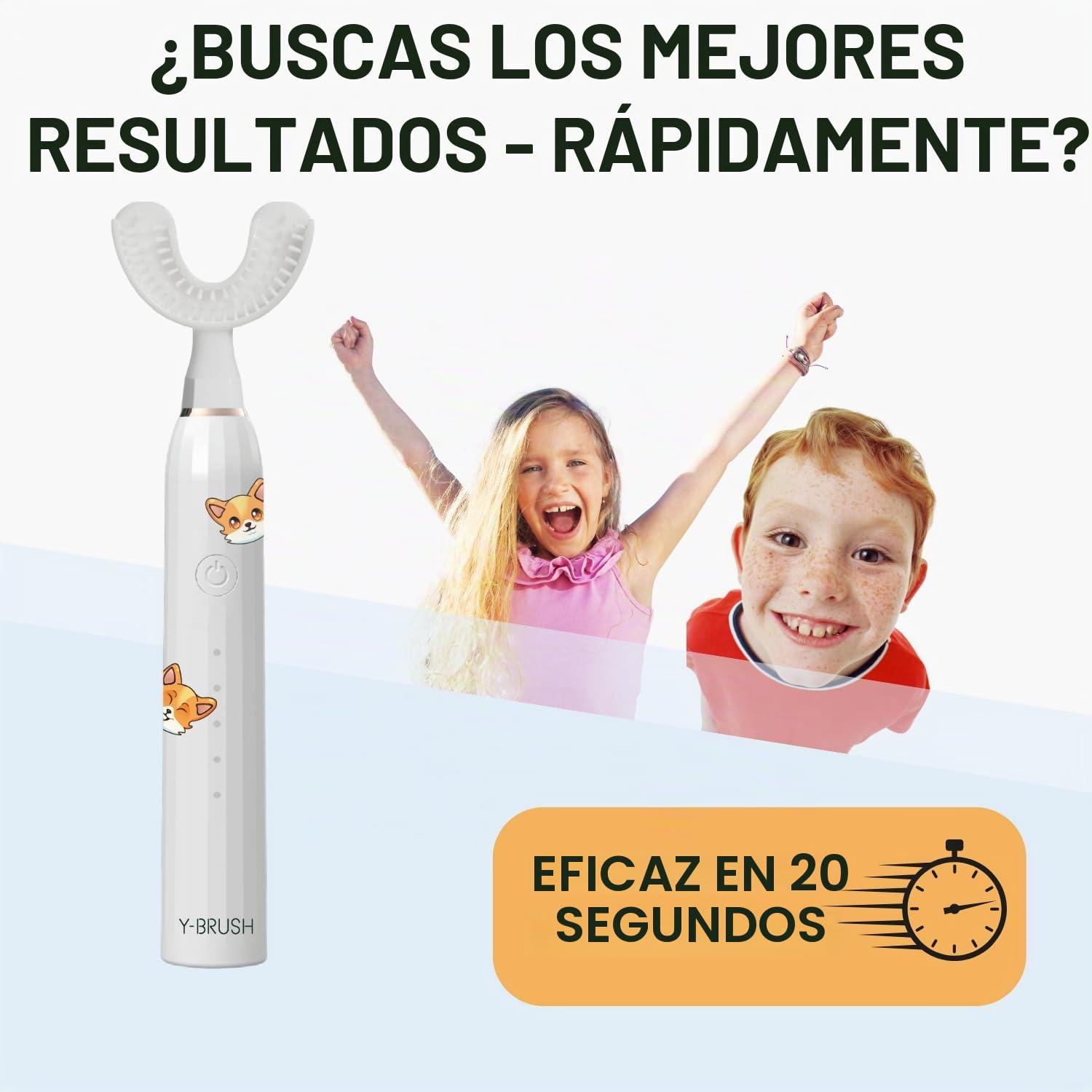 Cepillo de dientes eléctrico sónico Y-Brush Niño KidsBrush - 2 meses de autonomía