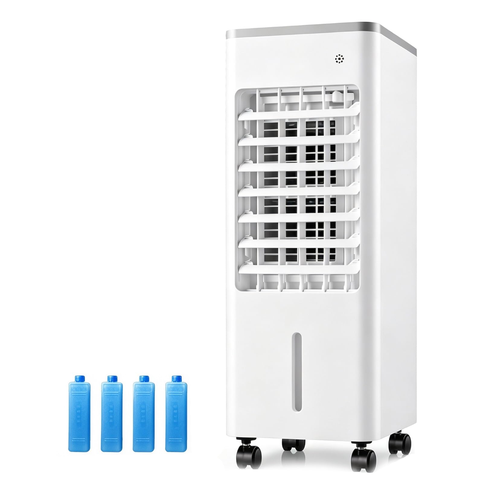 Lunaizhuo White Portable Evaporative Air Cooler, Quiet Cooling Fan With 4 Ice Boxes