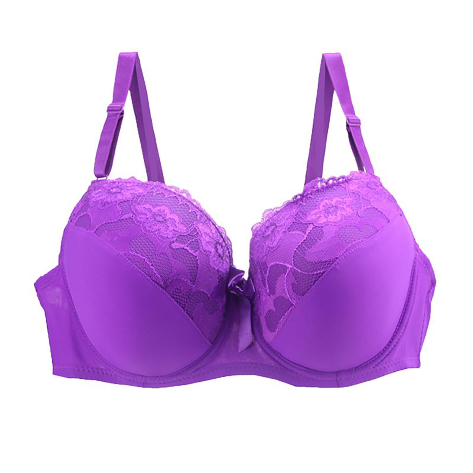Womens Push Up Lace Bra Comfortable Padded Underwire Bra Plus Size Full Coverage Daily Bras Support Bralette