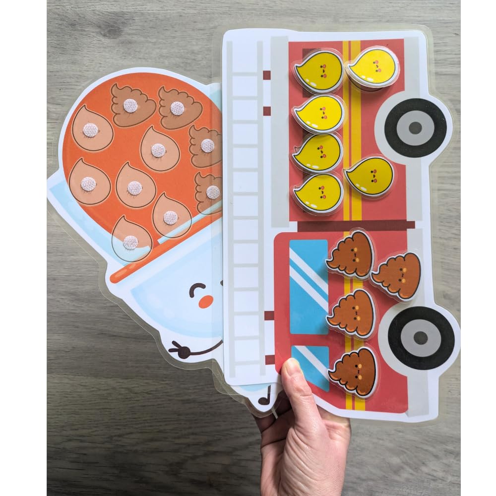 Tableau de Propreté Enfant Routine Toilettes Camion de Pompier Planificateur Visuel Éducatif Autonomie 3 Ans TDAH TSA