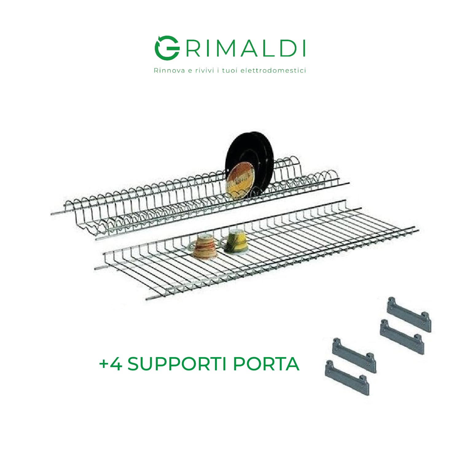 Scolapiatti A Incasso Grigio Metallo - Per Pensili 80 Cm - Foto 2