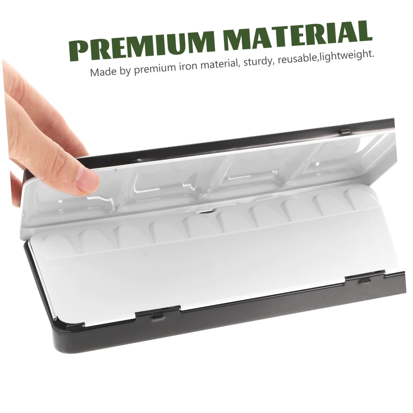 Boîte Métallique Aquarelle Vide 48 Rangements, Légère, Réutilisable, Noire