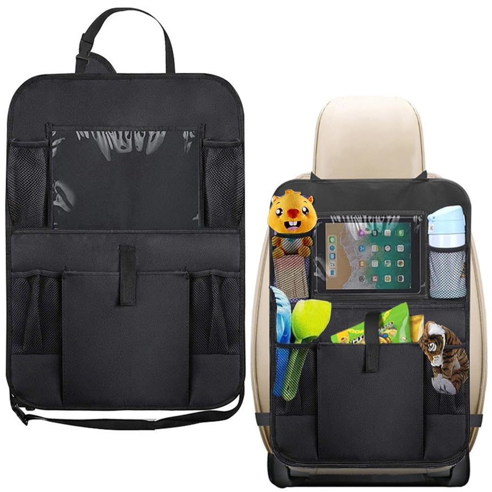 TAIHE Autositz Organizer, Rückenlehnenschutz Auto Kinder, Multi Pocket Auto Organizer, Oxford Tuch Rücksitzschoner, Wasserdicht Organizer Auto Rücksitz kinder