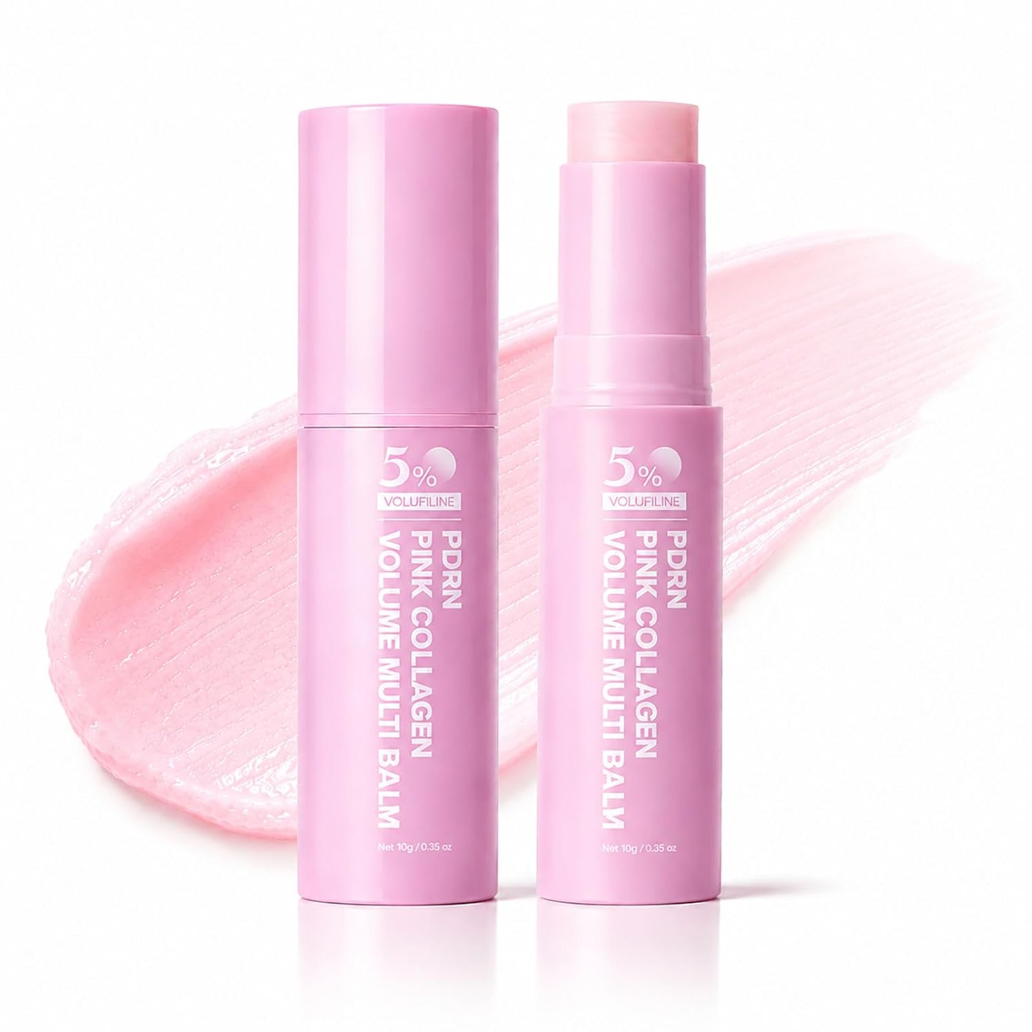 PDRN Pink Collagen Volume Multi Balm - Volufiline & NAD+ Skin Booster for Face, Neck & Under-Eyes, Smoothing PDRN Stick, Makeup Base, Travel-Friendly, Nourishes for Healthy Glow (2 PCS)