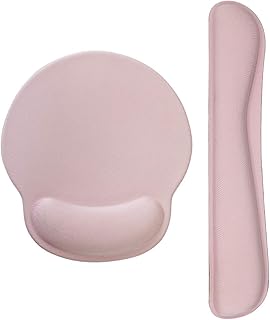 AOKSUNOVA Alfombrilla de ratón con reposamuñecas, teclado ergonómico, color rosa