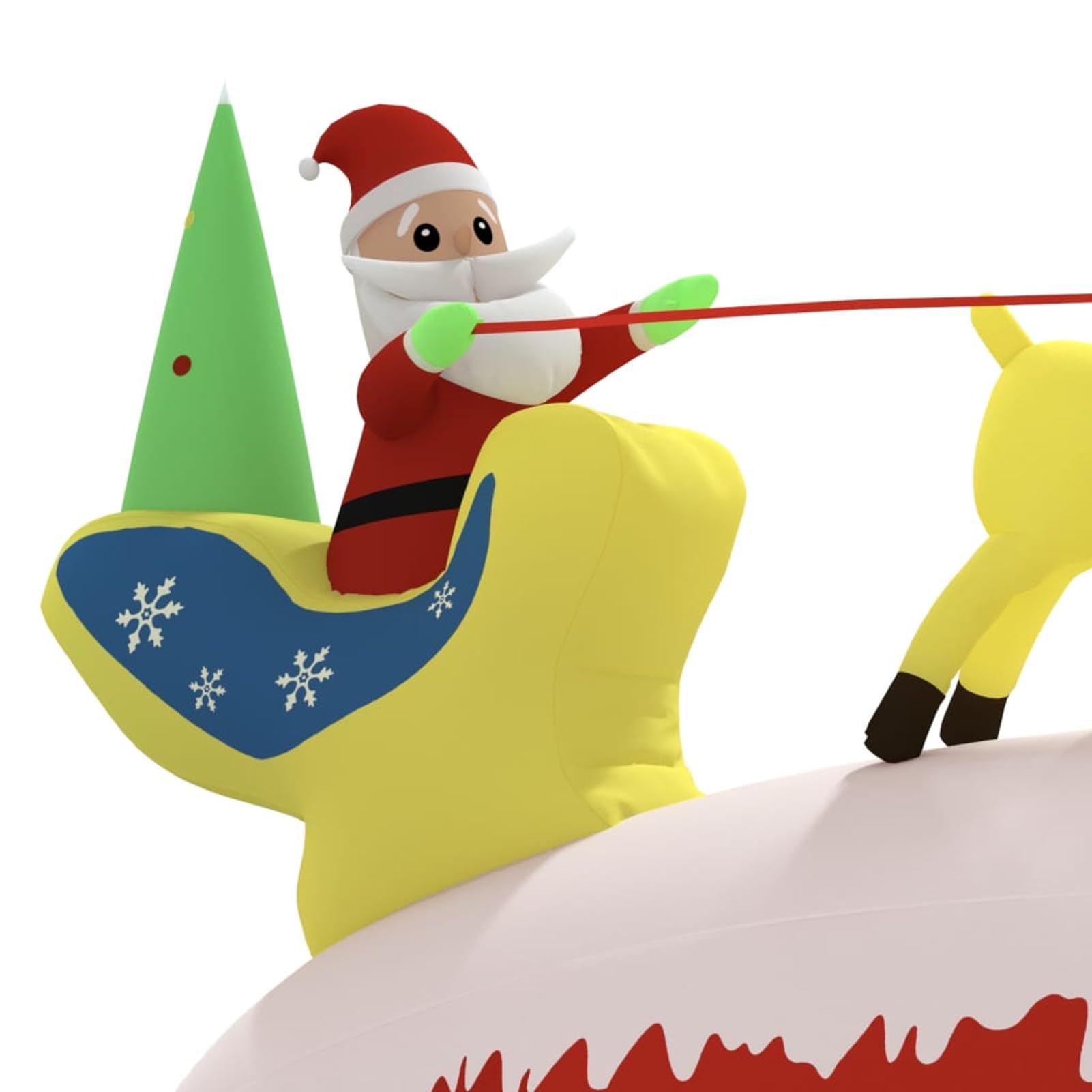 Gecheer Décoration Gonflable de Noël Père Noël et Renne - 285 x 77 x 145 cm - LED intégrées - IP 20-12W
