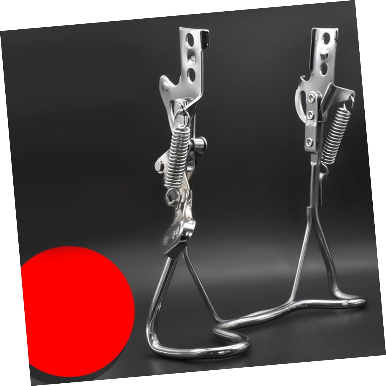 TOYANDONA Double Hole Electric Bike Rear Bracket Garage Bike Rack Floor Stand Kick Stand for Ebike Sturdy Material Easy Install