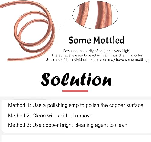 Miniatura 6 de XIFOWE Tubo de cobre 516 "OD x 14" ID 5 pies, pared del tubo 132 ", tubería redonda sin costura de refrigeración tubería, tubería de cobre de bobina