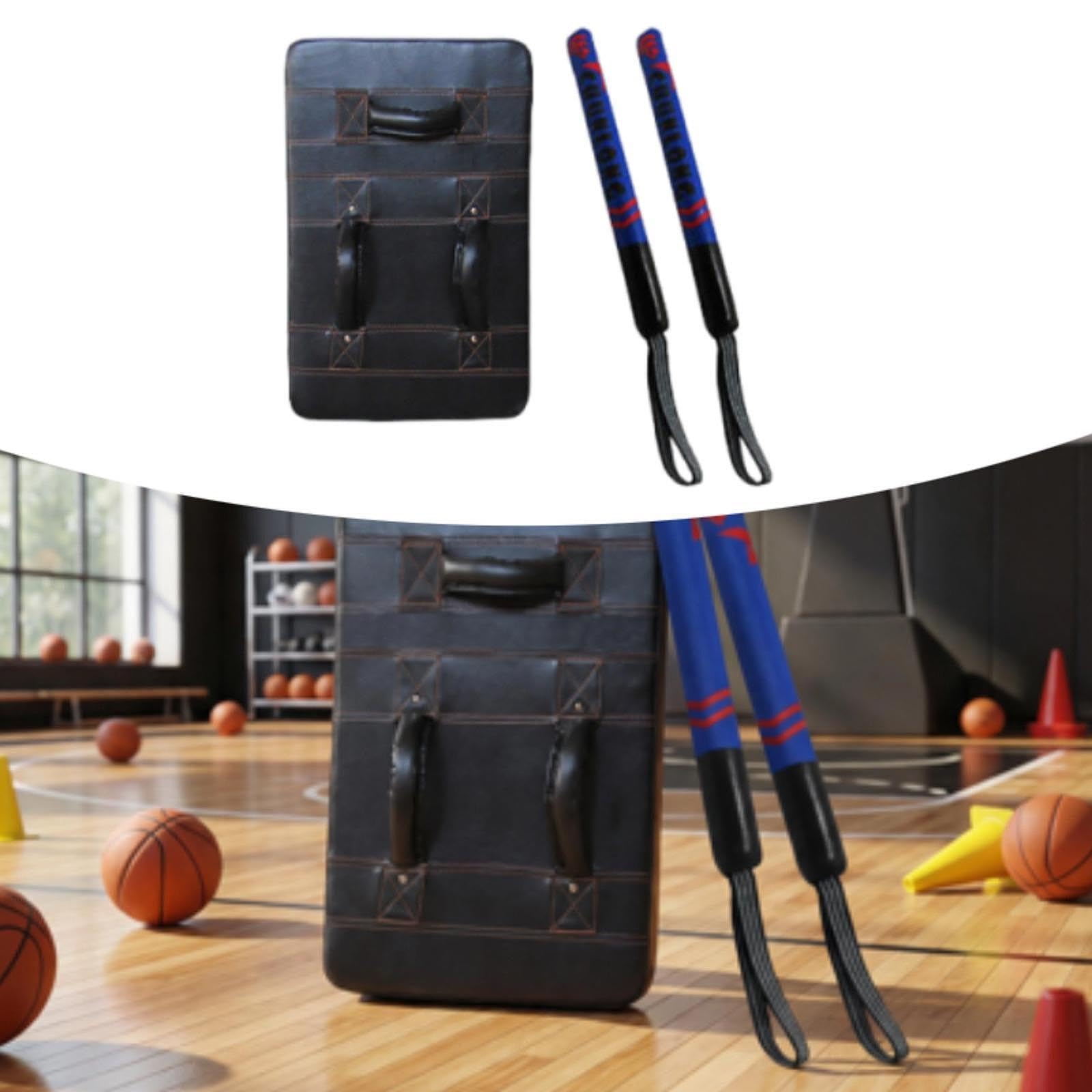 TISHITA 3 Pezzi Paracolpi Basket Cuscino Protezione Blocco Pallacanestro Pad Imbottito Pelle PU Multifunzionale