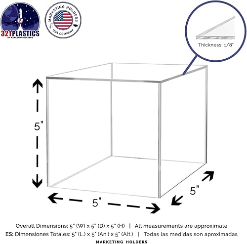 Vista 43 de Marketing Holders Soportes de exhibición de acrílico de 2 pulgadas a 8 pulgadas de alto, 7 piezas de plástico transparente para encimera, pedestal