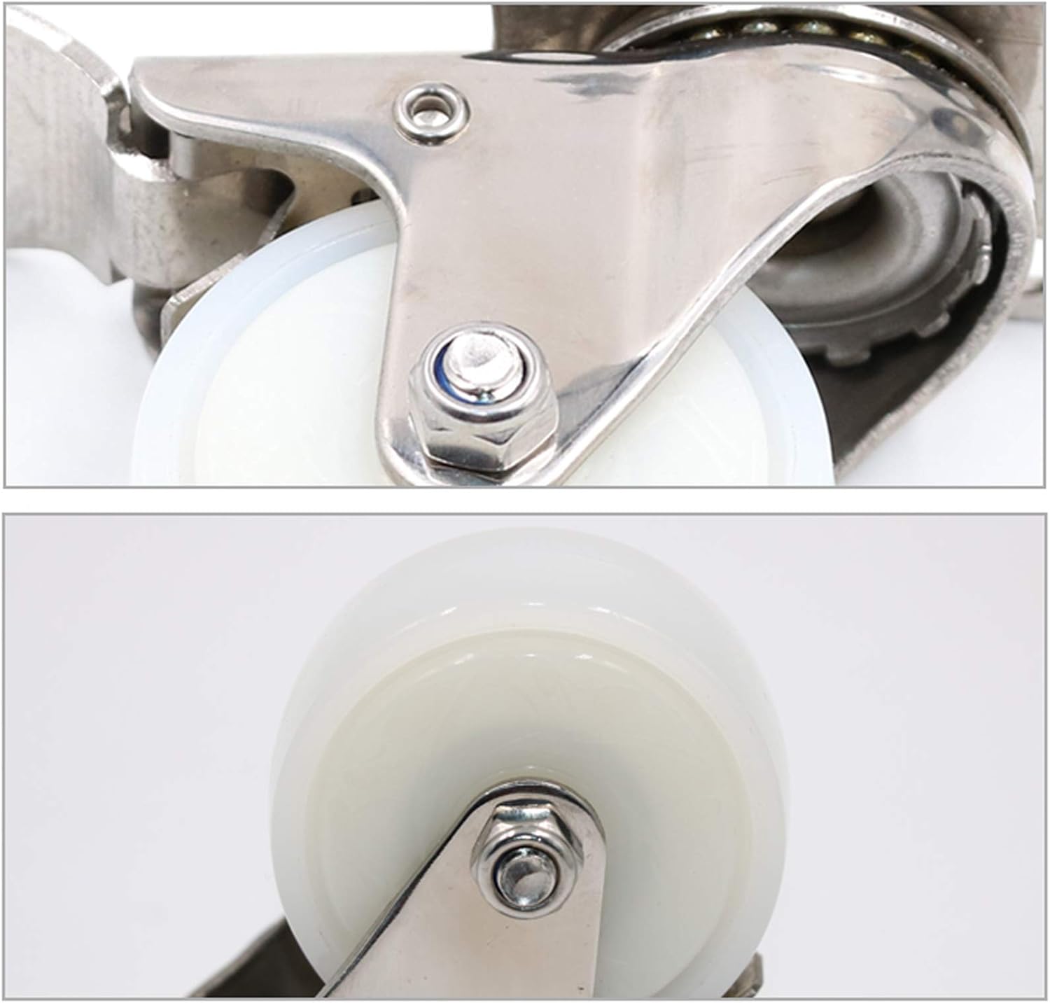 ショッピングカート用360度回転キャスター M10 x 25mm ネジ付きステム 家具交換用 耐久性のあるPA素材 4個セット 頑丈