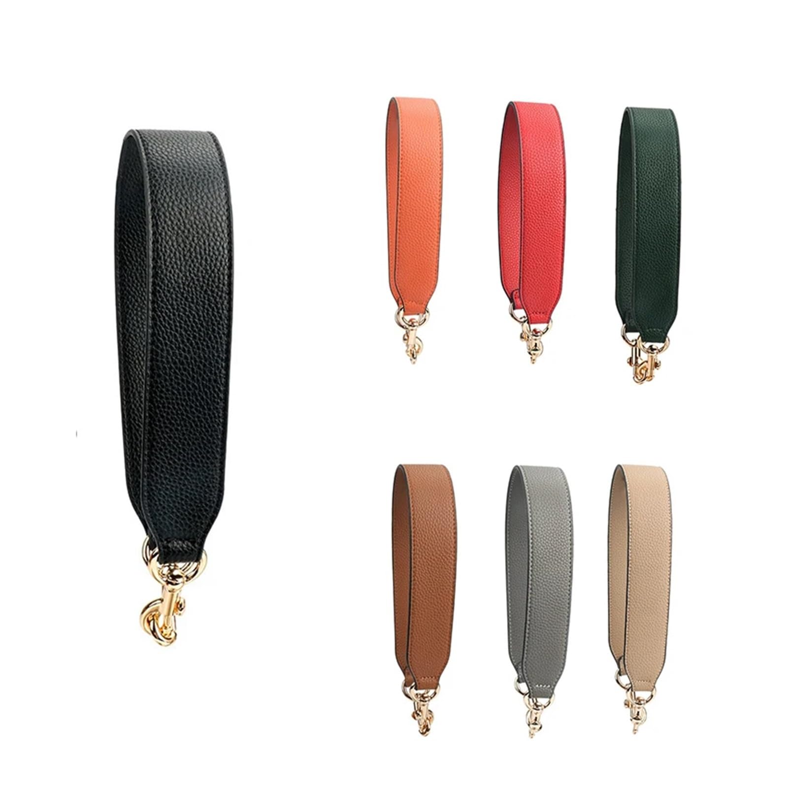 3,8 cm * 58 cm Skórzany szeroki pojedynczy pasek do torby na ramię Wymienny pasek pod pachami Damski pasek torebki lingli(Szary,Light gold buckle)