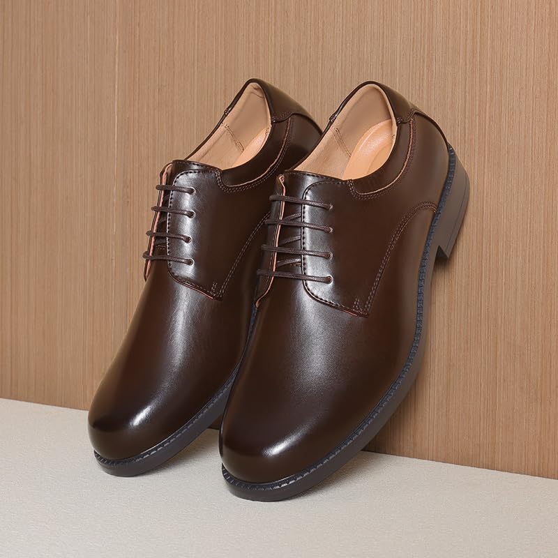 Bruno Marc Men's Business Shoes Derby Lace-Up Shoes Suit Shoes Leather with Oxford Lining - Image 3