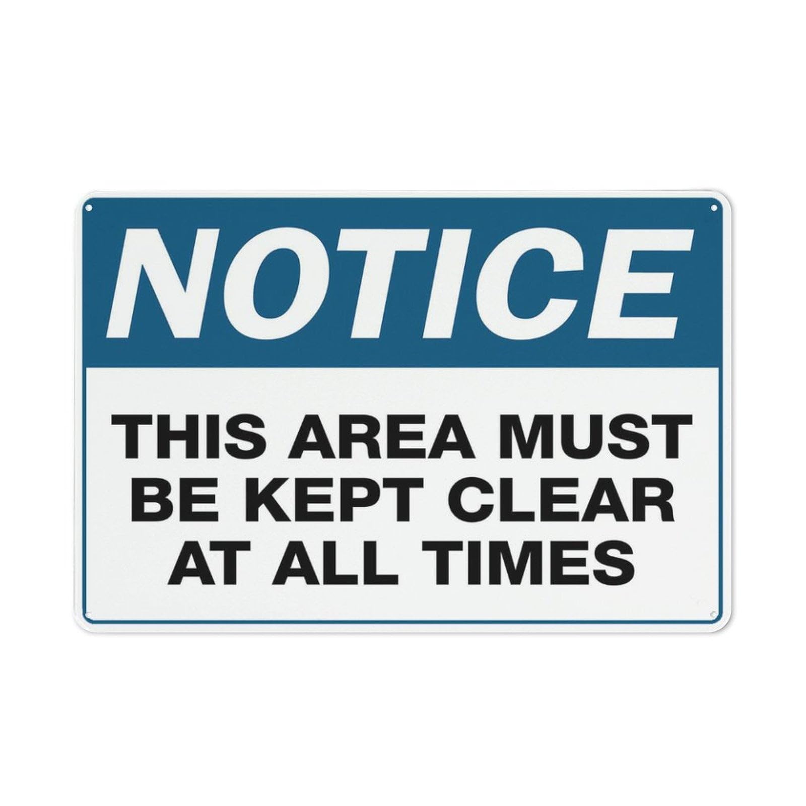 peiyeety Notice This Area Must Be Kept Clear At All Times Sign - 8"x12" Rust Free Aluminum, Outdoor/Indoor For Home/Business/Yard