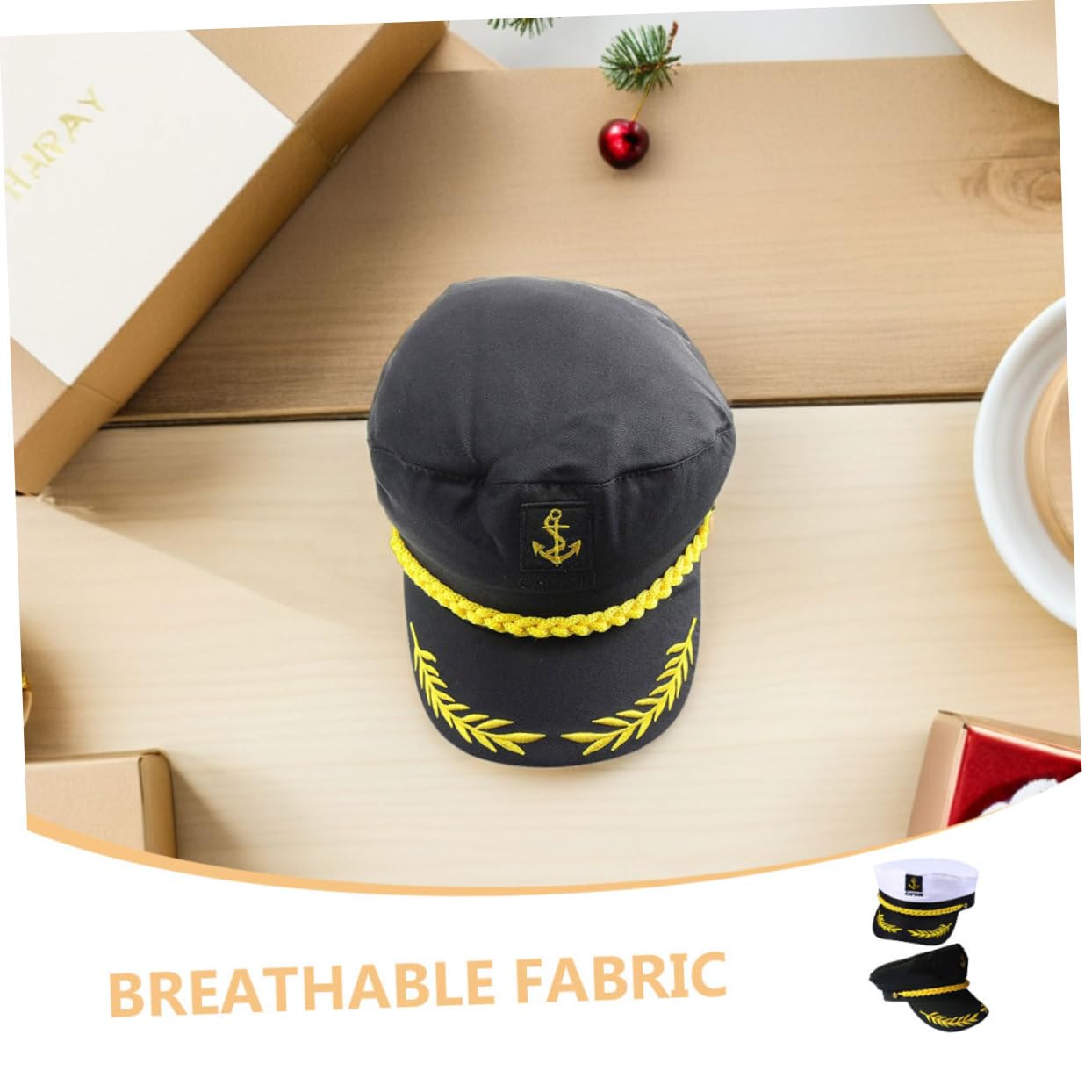 TOYANDONA 4 Stück Teiliges Kapitänsmützen für Damen Herren Leichte Atmungsaktive Matrosenhüte in Schwarz Weiß für Hochzeit Cosplay Yacht Strandpartys Bequem und Sonnenschützend