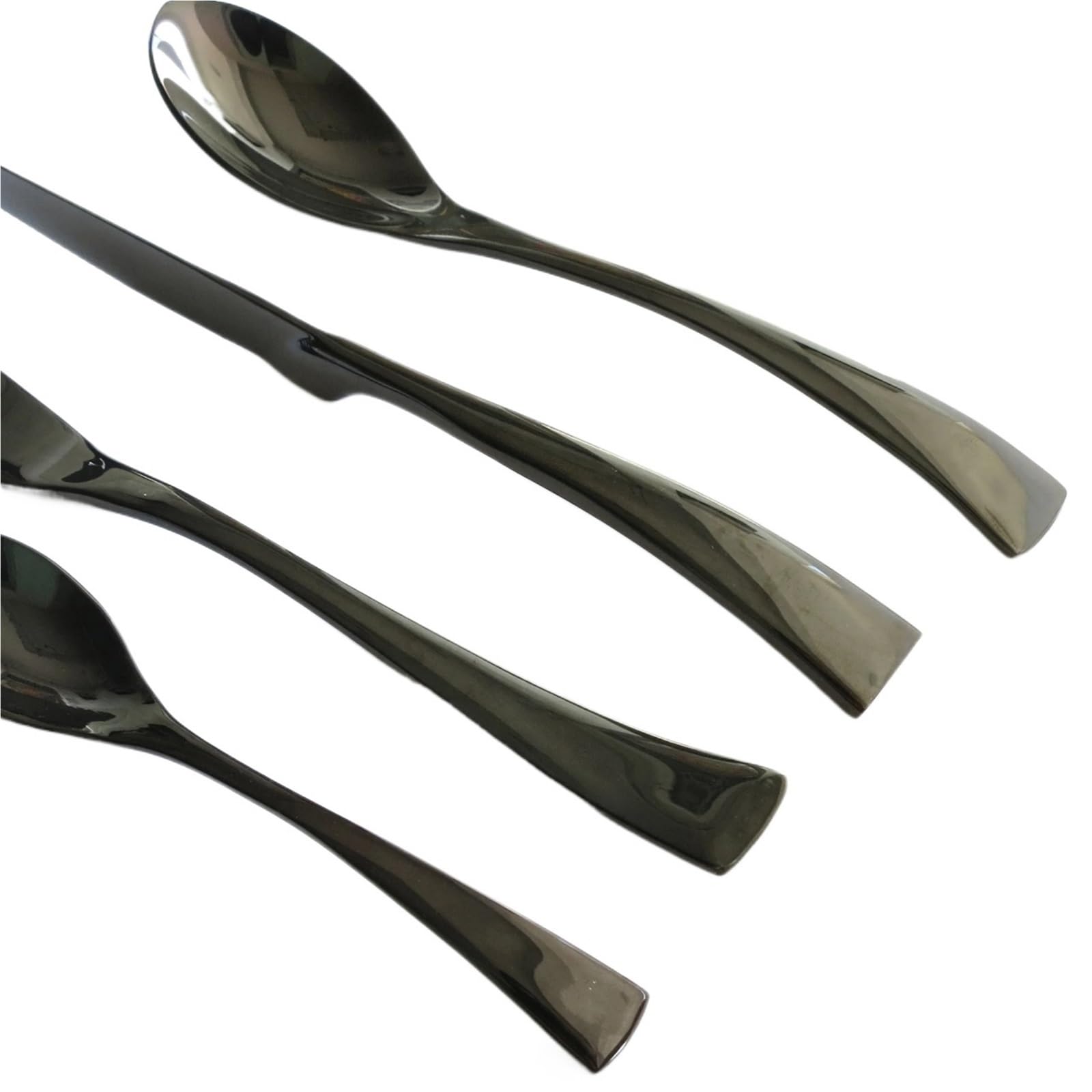 Juego de Cubiertos Juego de cubiertos acero inoxidable, cuchara, tenedor, cuchillo, vajilla(Black)