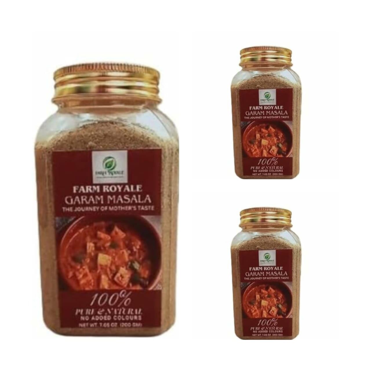 Farm Royale Garam Masala/Hot Spices Powder-1+1+1 combo-(200gm +200gm + 200gm) | - 100% Natural, Pure, and Fresh Culinary Delight/Export Quality