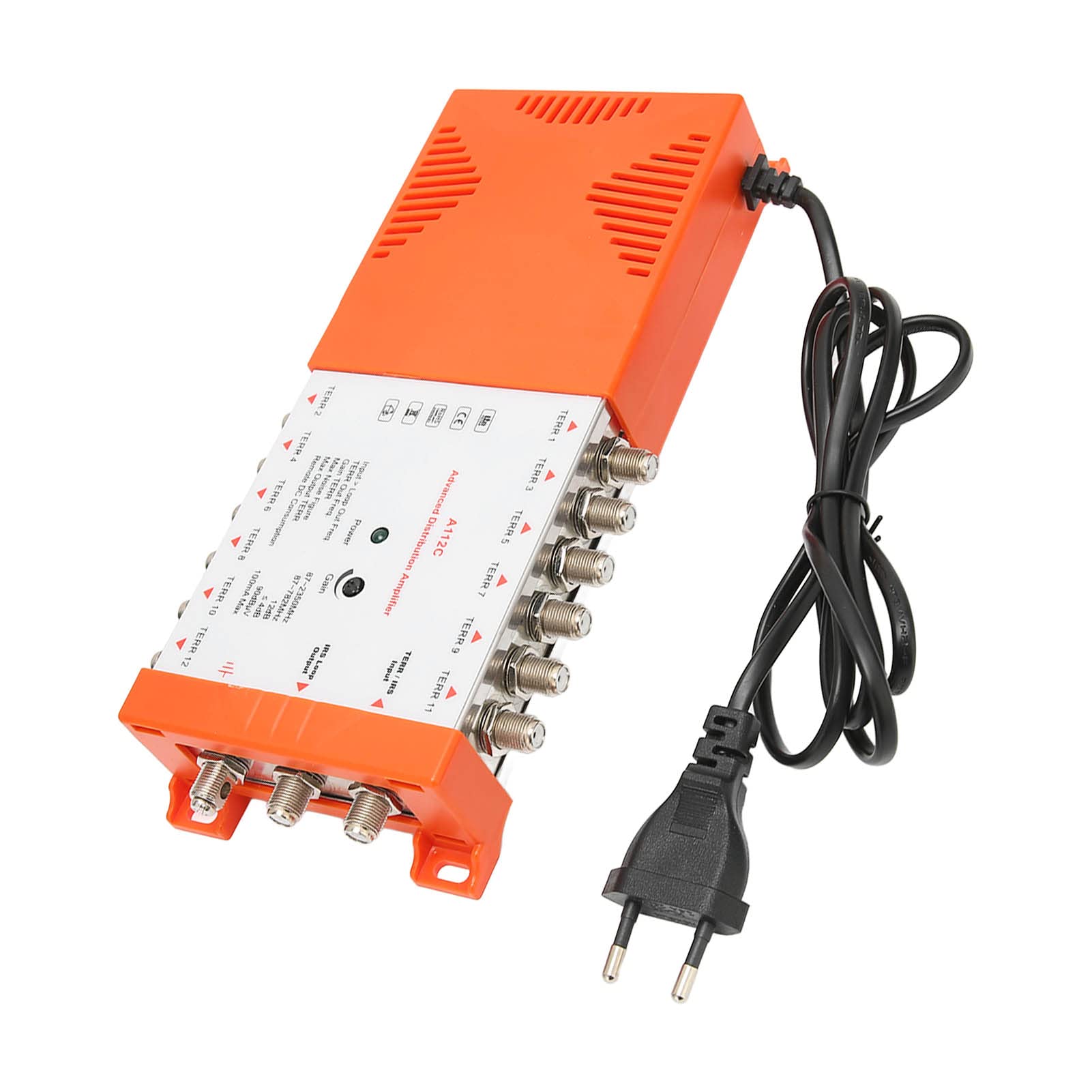 Generic 12-drożny Wzmacniacz Dystrybucyjny Klasyczny Design ze Wskaźnikiem LED Wzmacniającym sygnał Satelitarny 24x12x5cm