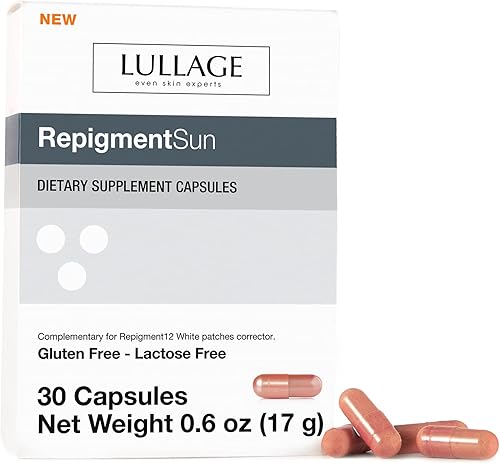 LULLAGE Suplemento de zinc y cobre suplemento de vitamina C y vitamina E cápsulas para mejorar la salud de la piel cápsulas solares de repigmento 30