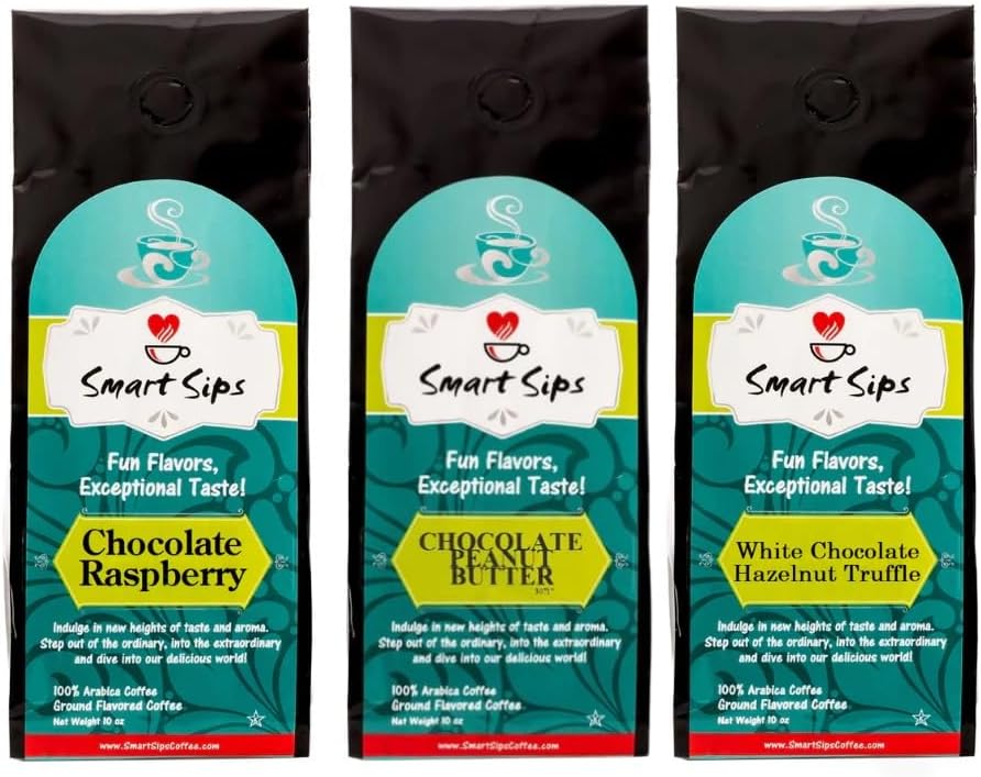 Smart Sips, Chocolate Lovers Ground Coffee Sampler Pack