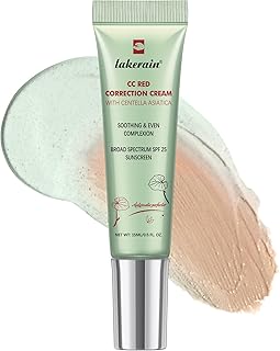 CC Red Correction Cream With Centella - Fórmula correctora de color para manchas, piel roja y marcas de acné - Ligero, no graso - Hidratación de la piel y protección SPF (verde)