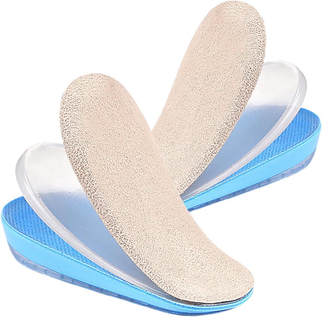 Heel Lift Pads Gel Shoe Inserts, 3-Layer Adjustable Shock Absorption Heel Cushions for Men and Women, Height Increase Insoles for Foot Relief and Leg Length Difference (Size L)