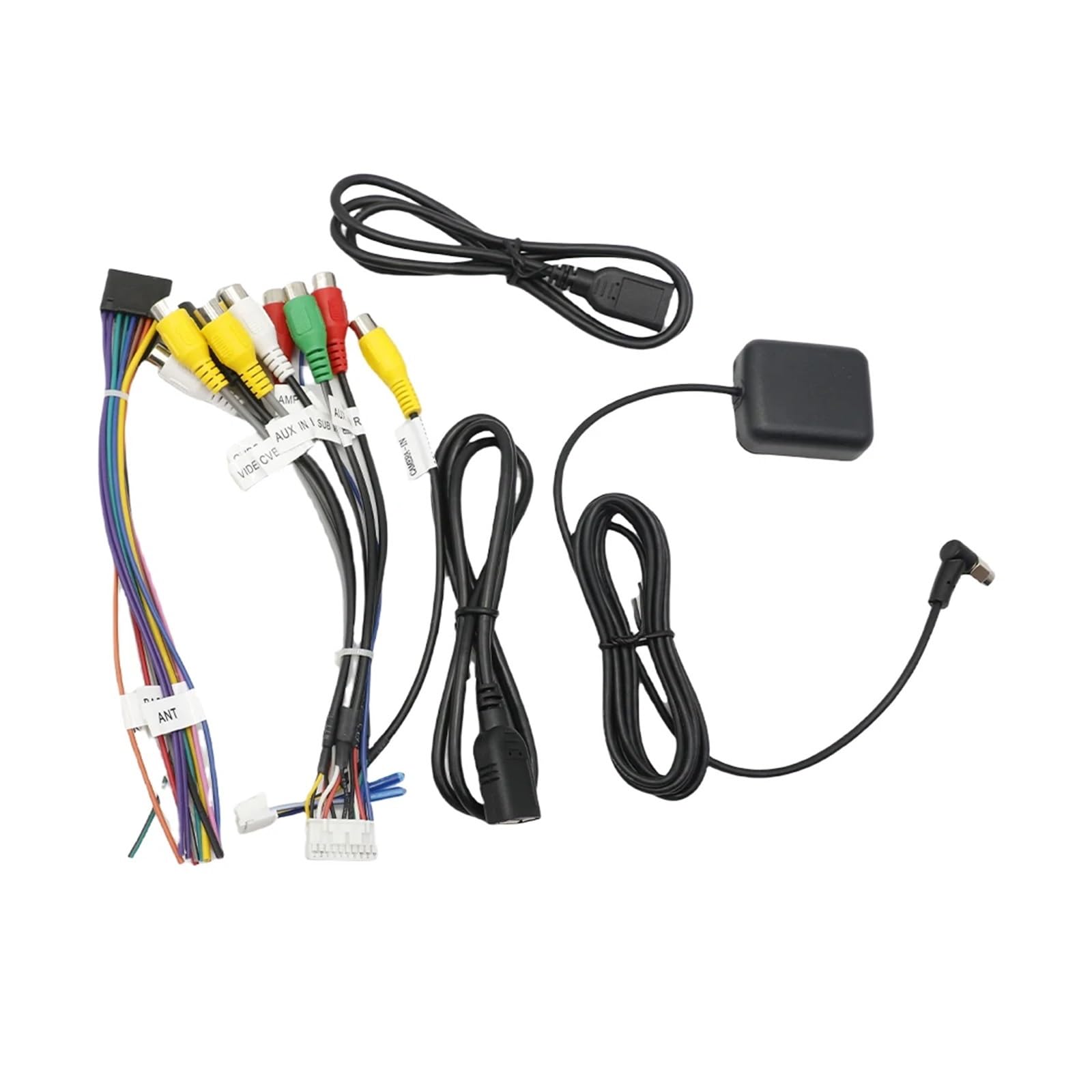 Set di cablaggi a 16 pin compatibile con il sistema Android universale for auto Adattatore USB Antenna GPS Microfono Video CVBS Audio Aux RCA Cavo Wifi